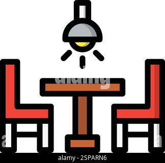 Dining Table Vector Icon Design Illustration Stock Vector