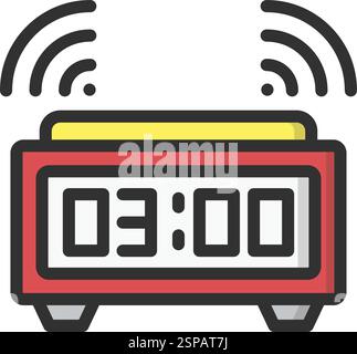 Digital alarm clock Vector Icon Design Illustration Stock Vector