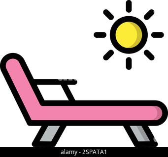 Deck Chair Vector Icon Design Illustration Stock Vector