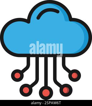 Cloud Hosting Vector Icon Design Illustration Stock Vector