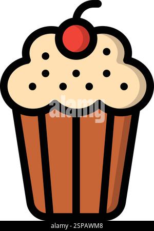 Cup cake Vector Icon Design Illustration Stock Vector