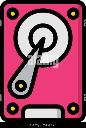 Hard Disk Vector Icon Design Illustration Stock Vector
