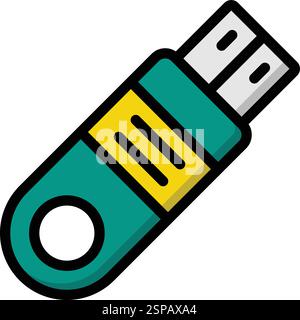 Flash Disk Vector Icon Design Illustration Stock Vector