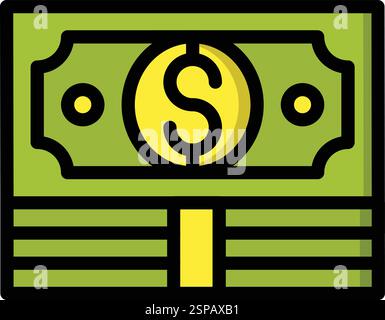 Dollar note Vector Icon Design Illustration Stock Vector