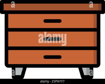 Nightstand Vector Icon Design Illustration Stock Vector