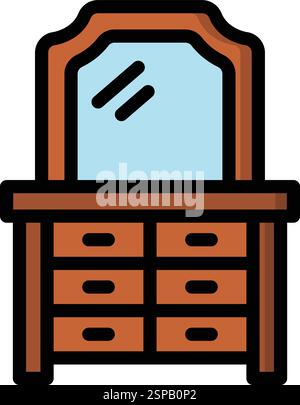 Dressing Table Vector Icon Design Illustration Stock Vector