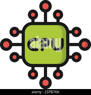 Cpu Vector Icon Design Illustration Stock Vector