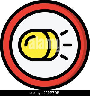 Headlight Vector Icon Design Illustration Stock Vector