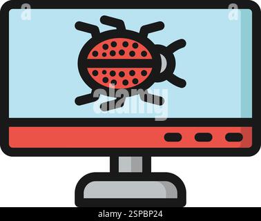 Cyber Attack Vector Icon Design Illustration Stock Vector