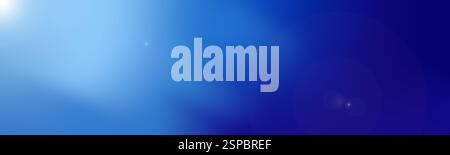 Abstract blue colored background with soft highlights and lens flare effects. Gradient transition from light blue to rich dark blue. Minimalist busine Stock Photo