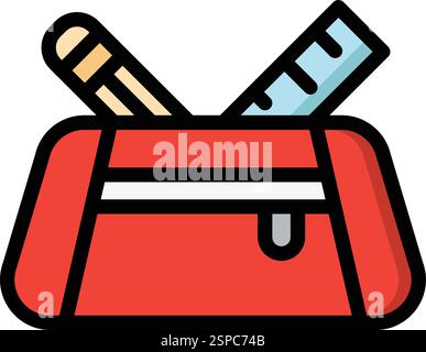 Pencil Case Vector Icon Design Illustration Stock Vector