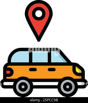 Car service location Vector Icon Design Illustration Stock Vector