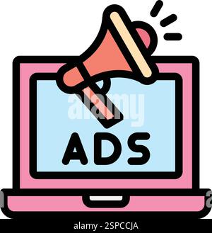Online advertising Vector Icon Design Illustration Stock Vector