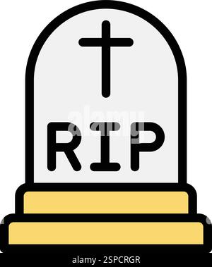 Grave Vector Icon Design Illustration Stock Vector