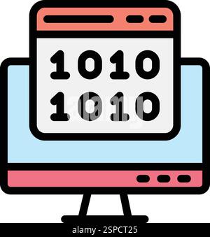 Binary code Vector Icon Design Illustration Stock Vector