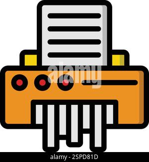 Paper Shredder Vector Icon Design Illustration Stock Vector