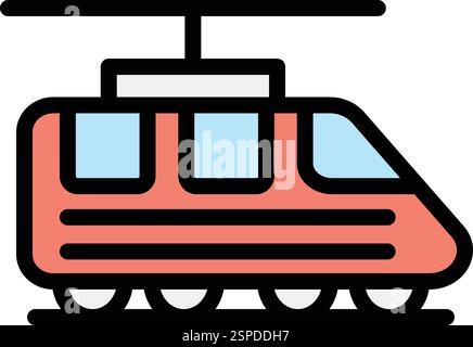 Electric train Vector Icon Design Illustration Stock Vector