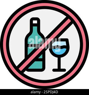 No alcohol Vector Icon Design Illustration Stock Vector