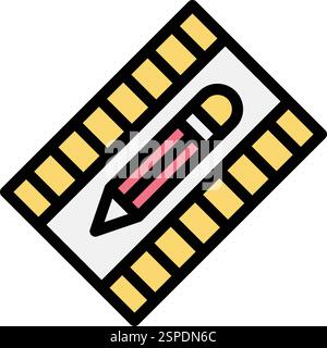 Film editing Vector Icon Design Illustration Stock Vector
