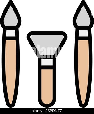 Makeup brushes Vector Icon Design Illustration Stock Vector
