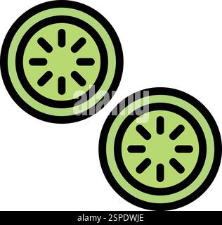 Cucumber slice Vector Icon Design Illustration Stock Vector