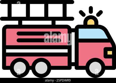 Fire truck Vector Icon Design Illustration Stock Vector