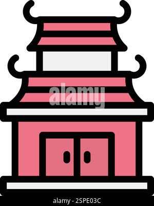 Chinese temple Vector Icon Design Illustration Stock Vector