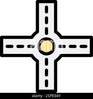 Crossroad Vector Icon Design Illustration Stock Vector