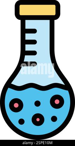 Round flask Vector Icon Design Illustration Stock Vector