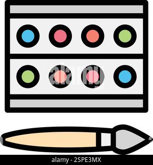 Makeup palette Vector Icon Design Illustration Stock Vector