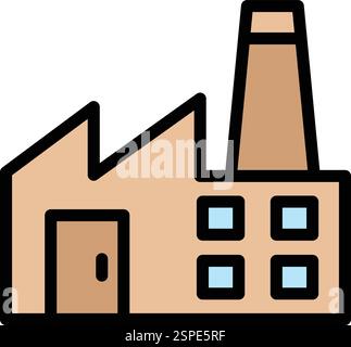 Factory Vector Icon Design Illustration Stock Vector