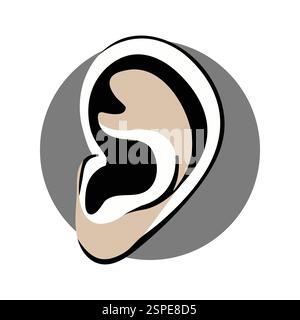 Ear Symbol Vector Illustration for Websites and Apps for World Hearing Day EPS10 Stock Vector