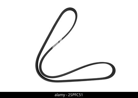 V-belt of the generator is isolated on a white background. Car engine tensioner belt isolated. Car timing belt. Spare parts Stock Photo