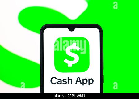 In this photo illustration a Cash App seen displayed on a smartphone ...