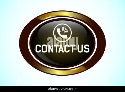 Contact us button design illustration, Suitable for mobile app, and website UI design Stock Vector