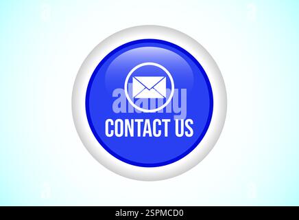 Contact us button design illustration, Suitable for mobile app, and website UI design Stock Vector