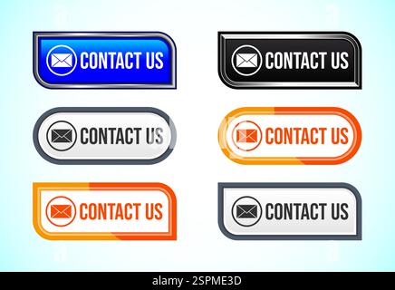 Contact us button design illustration, Suitable for mobile app, and website UI design Stock Vector