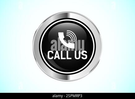 Contact us button design illustration, Suitable for mobile app, and website UI design Stock Vector