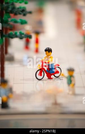 Lego Figures of Urban Cyclists Stock Photo