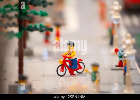 Lego Figures of Urban Cyclists Stock Photo