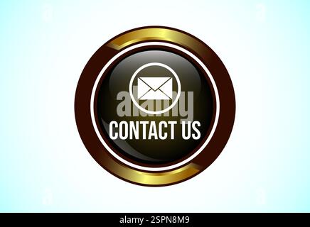 Contact us button design illustration, Suitable for mobile app, and website UI design Stock Vector