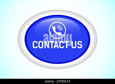 Contact us button design illustration, Suitable for mobile app, and website UI design Stock Vector