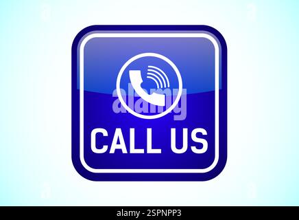 Contact us button design illustration, Suitable for mobile app, and website UI design Stock Vector