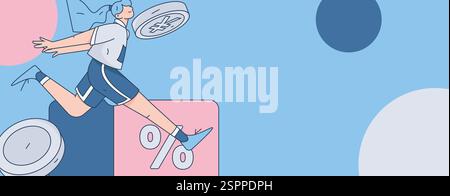 Holiday shopping people doing e-commerce online shopping flat vector concept operation hand drawn illustration Stock Vector