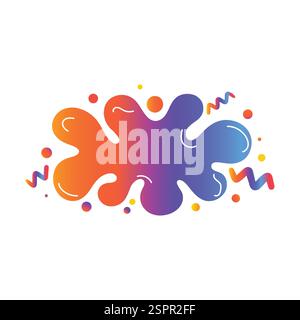 Colorful Abstract Gradient Splash with Playful Elements Stock Vector