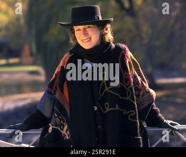 Boston, Massachusetts, USA  24/06/2003 Author Margaret Atwood photographed in the Boston Public Garden.  Atwood is a Canadian novelist, poet, and lite Stock Photo