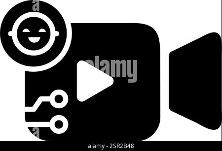AI video camera with face recognition Stock Vector