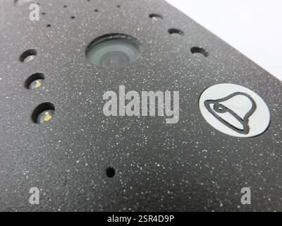 peephole camera on the front door station Stock Photo