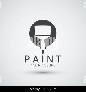 Paintbrush Logo Design Flat Icon Template Stock Vector
