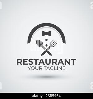restaurant logo icon vector flat design template Stock Vector